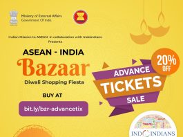 20% Off Advance Tickets for ASEAN-India Diwali Bazaar Sunday 22nd Oct 2023