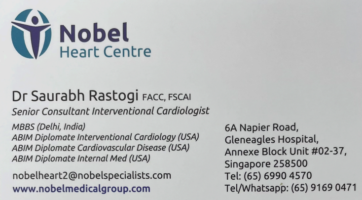 Dr. Saurabh Rastogi, Cardiologist Singapore, Contact Details