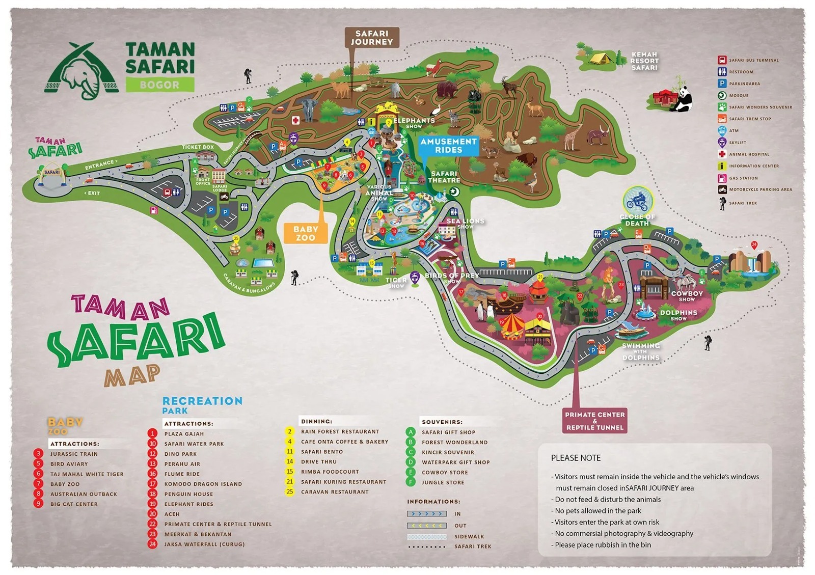 Taman Safari Bogor Map