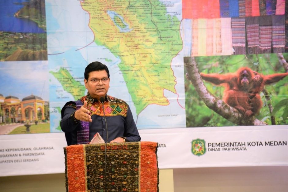 Amol Titus addressing a Sustainable Tourism Development for North Sumatera