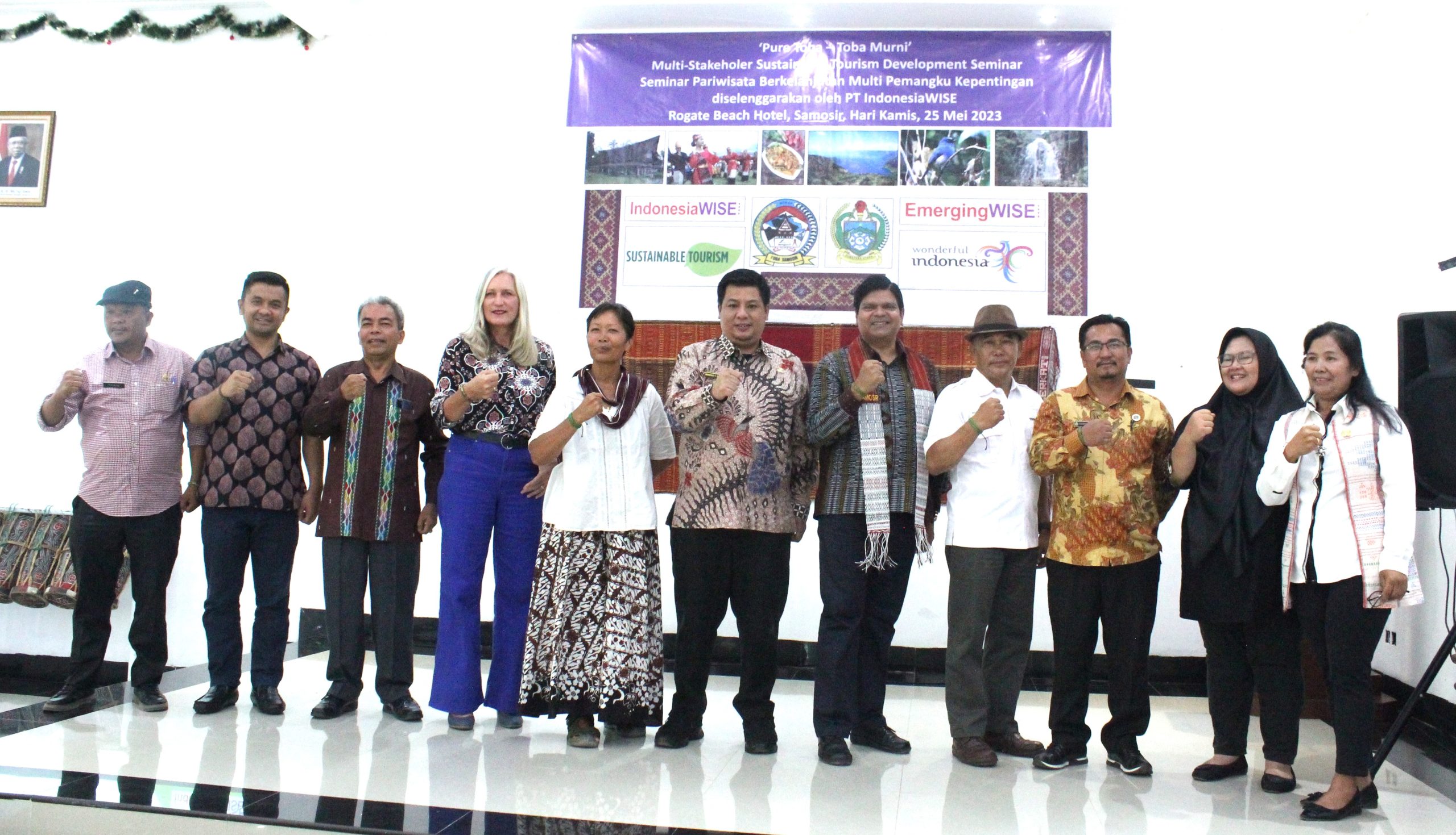 Amol Titus with Sustainable Tourism stakeholders in Lake Toba