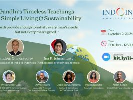 Indoindians Online Zoom Event Gandhi’s Timeless Teachings for Simple Living & Sustainability Update 27092024