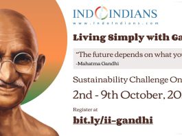 Join the Indoindians Living Simply with Gandhi Sustainability Challenge