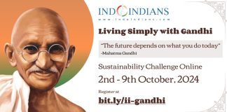 Join the Indoindians Living Simply with Gandhi Sustainability Challenge